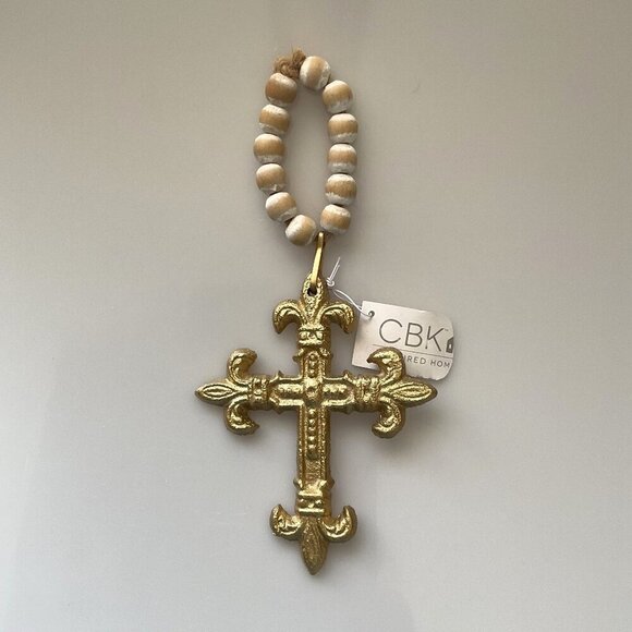 IRON CROSS GOLD BEADED DECOR HOME - Picture 6 of 9